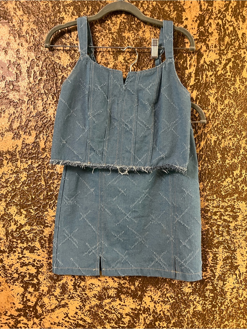 KIRIOUS Los Angeles denim skirt set
